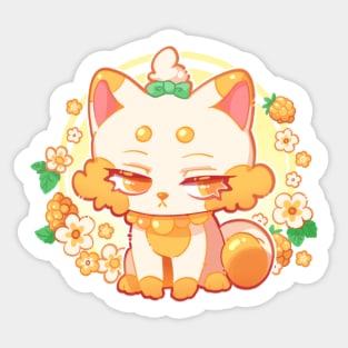 Kawaii Cat Yellow Berry Cat Adorable Pink Cat Cute Gift For Cat Lover Sticker